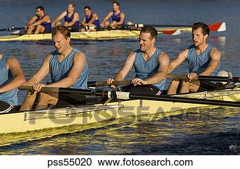 Stock Photography - male athletes 
rowing in canal. 
fotosearch - search 
stock photos, 
pictures, images, 
and photo clipart