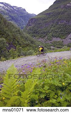 Stock Photography - man mountain biking 
on dirt path. 
fotosearch - search 
stock photos, 
pictures, images, 
and photo clipart
