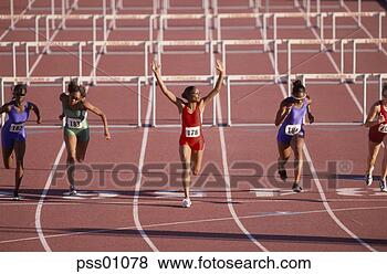 Stock Photo - multi-ethnic female 
athletes racing. 
fotosearch - search 
stock photos, 
pictures, images, 
and photo clipart