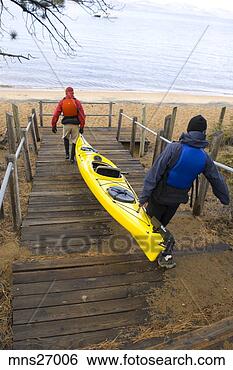 Stock Photo - people carrying 
kayak to water, 
lake tahoe, california. 
fotosearch - search 
stock photos, 
pictures, images, 
and photo clipart