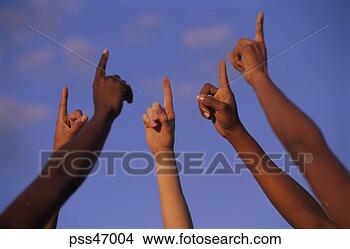 Stock Photo - people pointing 
to the sky. fotosearch 
- search stock 
photos, pictures, 
images, and photo 
clipart