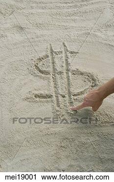Stock Photography - person drawing 
dollar sign in 
sand. fotosearch 
- search stock 
photos, pictures, 
images, and photo 
clipart