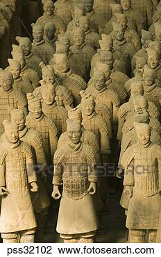 Stock Photo - terracotta soldiers 
in the mausoleum 
of emperor qin 
shi huang. fotosearch 
- search stock 
photos, pictures, 
images, and photo 
clipart