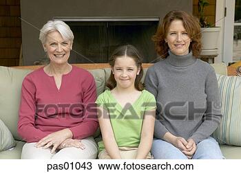 Stock Photo - three generations 
of women sitting. 
fotosearch - search 
stock photos, 
pictures, images, 
and photo clipart