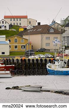 Stock Photo - waterfront village, 
iceland. fotosearch 
- search stock 
photos, pictures, 
images, and photo 
clipart