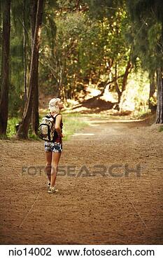 Stock Photo - woman hiking in 
woods. fotosearch 
- search stock 
photos, pictures, 
images, and photo 
clipart