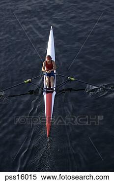 Stock Image - woman rowing sculling 
boat. fotosearch 
- search stock 
photos, pictures, 
images, and photo 
clipart