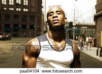 Stock Photo - young african 
male athlete in 
city. fotosearch 
- search stock 
photos, pictures, 
images, and photo 
clipart