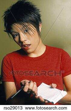 Stock Photo - asian waitress 
writing food order. 
fotosearch - search 
stock photos, 
pictures, images, 
and photo clipart