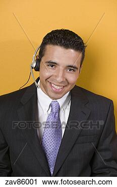 Stock Photography - businessman with 
hands-free device. 
fotosearch - search 
stock photos, 
pictures, images, 
and photo clipart