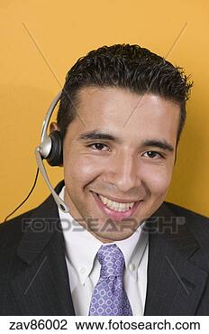 Stock Photo - businessman with 
hands-free device. 
fotosearch - search 
stock photos, 
pictures, images, 
and photo clipart