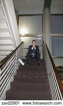 Stock Photography - businessman sitting 
at top of staircase. 
fotosearch - search 
stock photos, 
pictures, images, 
and photo clipart
