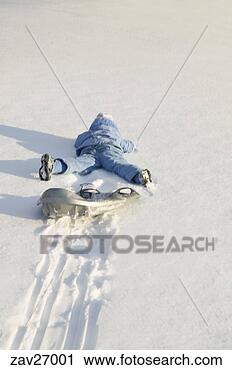 Stock Photography - child falling 
off sled in snow. 
fotosearch - search 
stock photos, 
pictures, images, 
and photo clipart