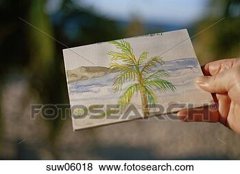 Stock Photo - close-up of hand 
holding watercolor 
painting. fotosearch 
- search stock 
photos, pictures, 
images, and photo 
clipart