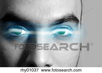 Picture - digital composite 
of electricity 
between man's 
eyes. fotosearch 
- search stock 
photos, pictures, 
images, and photo 
clipart