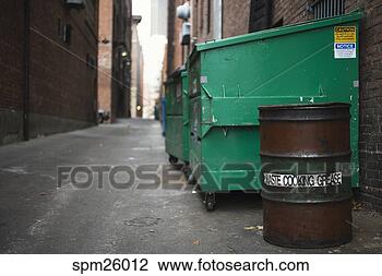 Stock Photo - garbage dumpsters 
and 