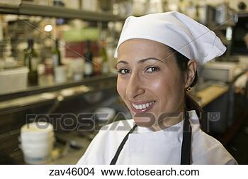 Stock Photo - hispanic female 
chef smiling. 
fotosearch - search 
stock photos, 
pictures, images, 
and photo clipart