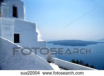 Stock Photo - house and ocean, 
fira, greek island, 
santorini, greece. 
fotosearch - search 
stock photos, 
pictures, images, 
and photo clipart