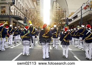 Stock Photo - marching band 
in parade, seattle, 
washington. fotosearch 
- search stock 
photos, pictures, 
images, and photo 
clipart
