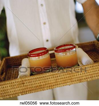 Stock Photo - midsection of 
man carrying tray 
with drinks and 
hand towels. fotosearch 
- search stock 
photos, pictures, 
images, and photo 
clipart