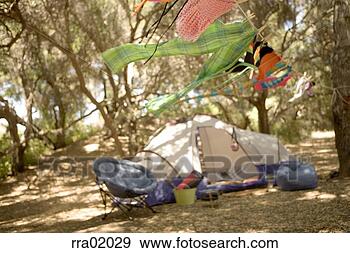 Stock Photograph - pitched tent and 
laundry in campsite. 
fotosearch - search 
stock photos, 
pictures, images, 
and photo clipart
