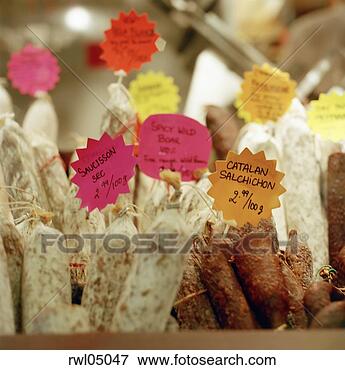 Picture - sausage for sale 
at meat market. 
fotosearch - search 
stock photos, 
pictures, images, 
and photo clipart