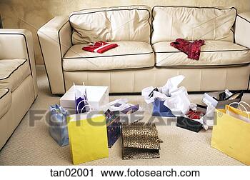 Stock Photography - shopping bags 
strewn around 
living room. fotosearch 
- search stock 
photos, pictures, 
images, and photo 
clipart