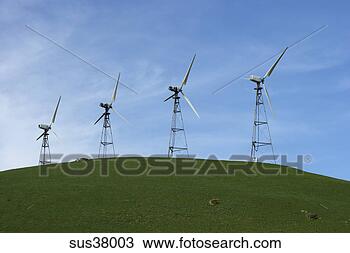 Stock Photo - windmills on hill. 
fotosearch - search 
stock photos, 
pictures, images, 
and photo clipart