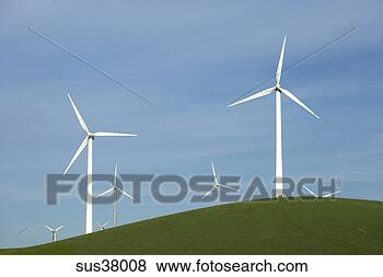 Stock Photo - windmills on hill. 
fotosearch - search 
stock photos, 
pictures, images, 
and photo clipart