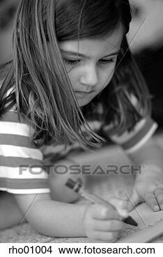 Stock Photo - young girl coloring 
with crayons. 
fotosearch - search 
stock photos, 
pictures, images, 
and photo clipart