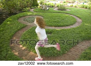 Stock Photo - young girl running 
around backyard. 
fotosearch - search 
stock photos, 
pictures, images, 
and photo clipart
