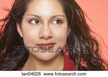 Stock Photo - young hispanic 
woman smiling. 
fotosearch - search 
stock photos, 
pictures, images, 
and photo clipart