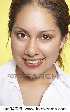 Stock Photograph - young hispanic 
woman smiling. 
fotosearch - search 
stock photos, 
pictures, images, 
and photo clipart