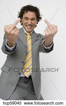 Stock Image - businessman making 
rude gestures. 
fotosearch - search 
stock photos, 
pictures, images, 
and photo clipart