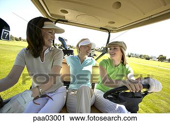 Stock Photography - women driving 
golf cart. fotosearch 
- search stock 
photos, pictures, 
images, and photo 
clipart