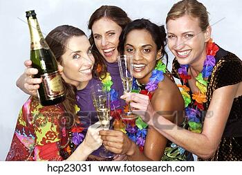 Stock Photography - women friends 
drinking champagne. 
fotosearch - search 
stock photos, 
pictures, images, 
and photo clipart