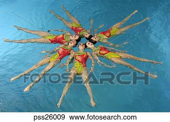 Stock Photograph - synchronized swim 
team performing. 
fotosearch - search 
stock photos, 
pictures, images, 
and photo clipart