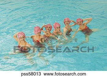 Stock Photo - synchronized swim 
team practicing. 
fotosearch - search 
stock photos, 
pictures, images, 
and photo clipart