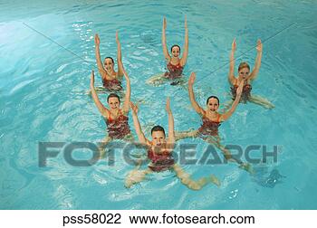Stock Photo - synchronized swim 
team practicing. 
fotosearch - search 
stock photos, 
pictures, images, 
and photo clipart