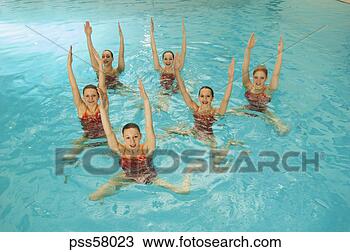 Stock Photo - synchronized swim 
team practicing. 
fotosearch - search 
stock photos, 
pictures, images, 
and photo clipart