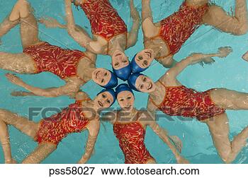 Picture - synchronized swim 
team practicing. 
fotosearch - search 
stock photos, 
pictures, images, 
and photo clipart
