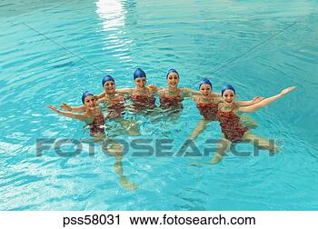 Stock Photography - synchronized swim 
team practicing. 
fotosearch - search 
stock photos, 
pictures, images, 
and photo clipart