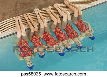 Stock Image - synchronized swim 
team practicing. 
fotosearch - search 
stock photos, 
pictures, images, 
and photo clipart