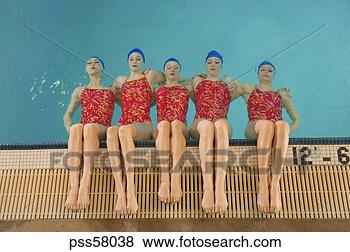 Stock Photo - synchronized swim 
team practicing. 
fotosearch - search 
stock photos, 
pictures, images, 
and photo clipart