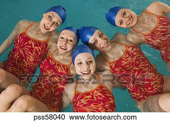 Stock Photography - synchronized swim 
team practicing. 
fotosearch - search 
stock photos, 
pictures, images, 
and photo clipart
