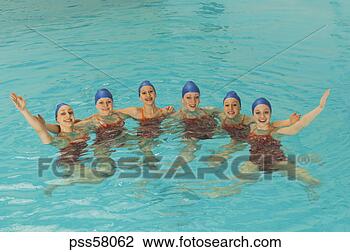 Stock Photo - synchronized swim 
team practicing. 
fotosearch - search 
stock photos, 
pictures, images, 
and photo clipart