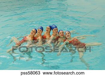 Stock Photo - synchronized swim 
team practicing. 
fotosearch - search 
stock photos, 
pictures, images, 
and photo clipart