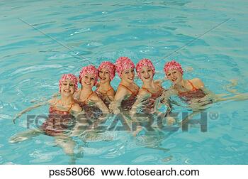 Stock Photo - synchronized swim 
team practicing. 
fotosearch - search 
stock photos, 
pictures, images, 
and photo clipart