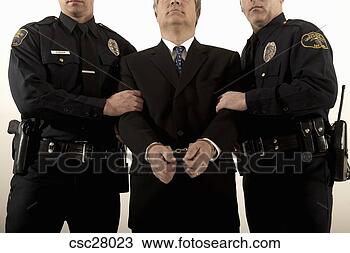 Banco de Imagem - macho,  polícia, 
 oficiais,  prendendo, 
 homem negócios. 
fotosearch - busca 
de fotos, imagens 
e clipart