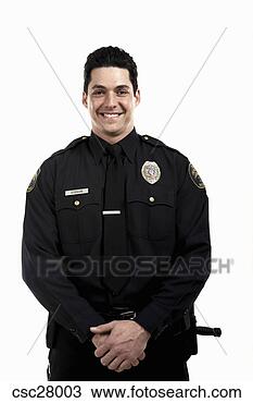 Banco de Imagem - macho,  polícia, 
 oficial,  sorrindo. 
fotosearch - busca 
de fotos, imagens 
e clipart